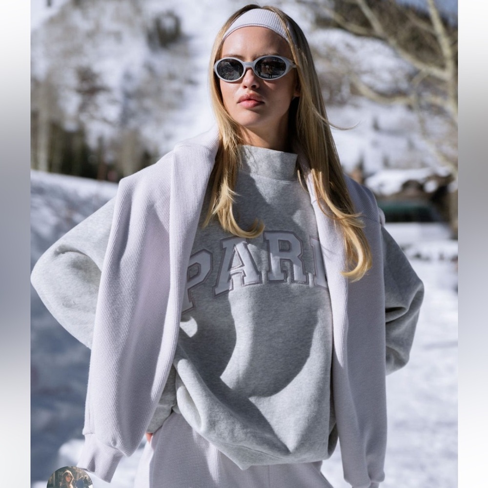 PARKE Varsity Mockneck - Gray & White